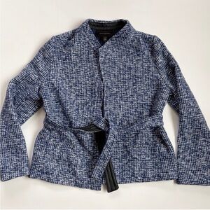 Banana Republic Blue Tweed Belted Blazer Size 10